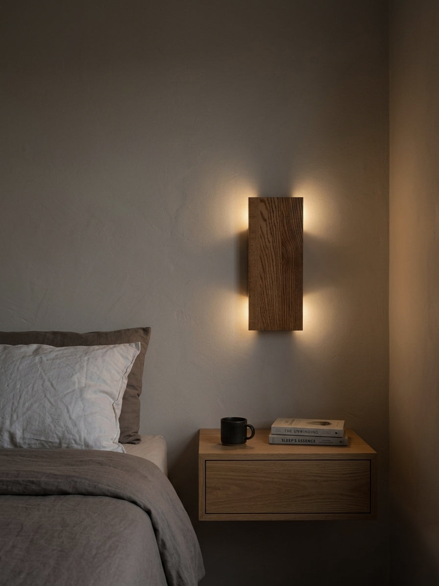 Handmade wood wall sconce with LED up-down light — photo 2