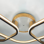 Square loop wood LED flush mount ceiling light — photo 6