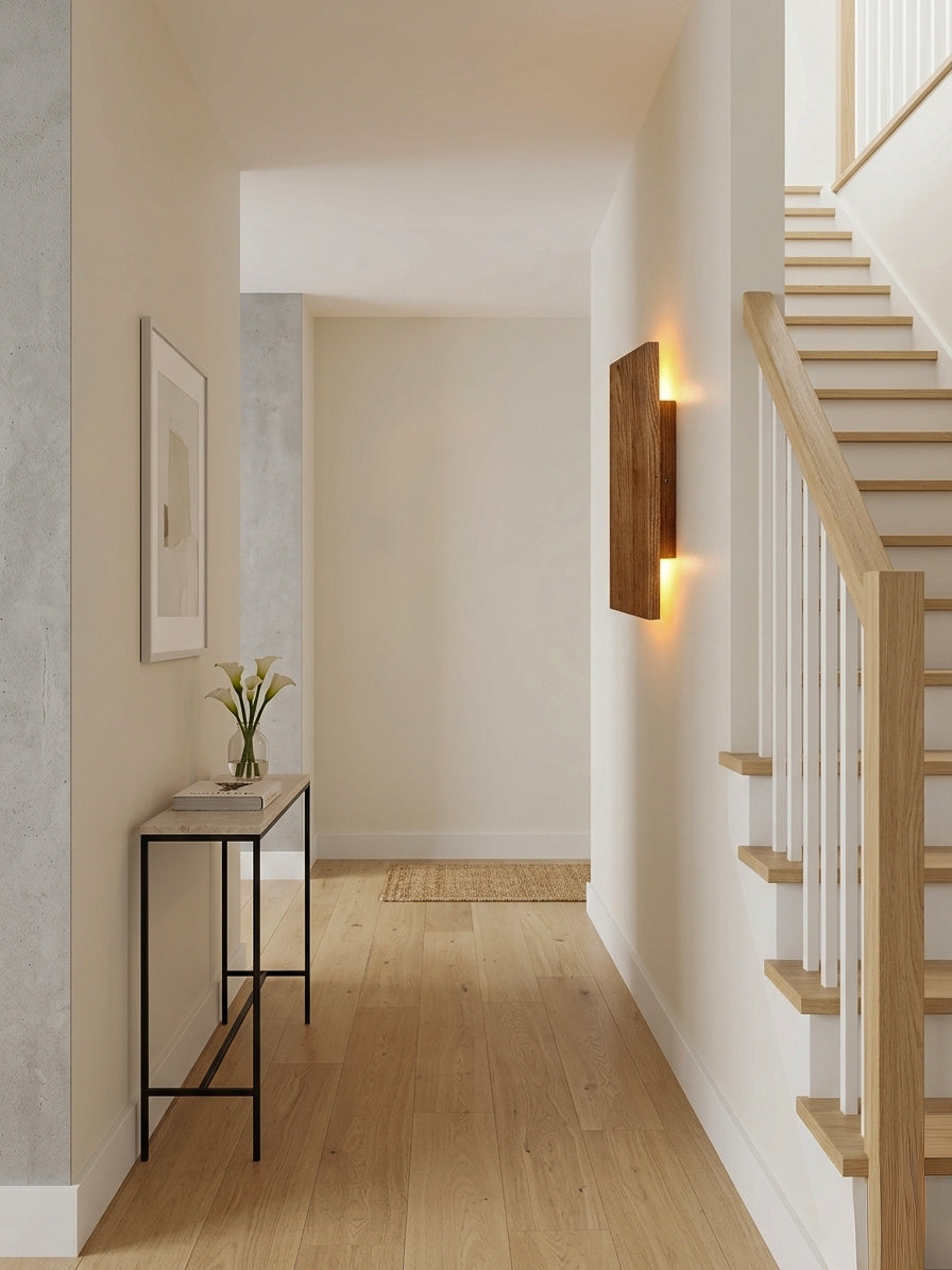 Handmade wood wall sconce with LED up-down light — photo 5