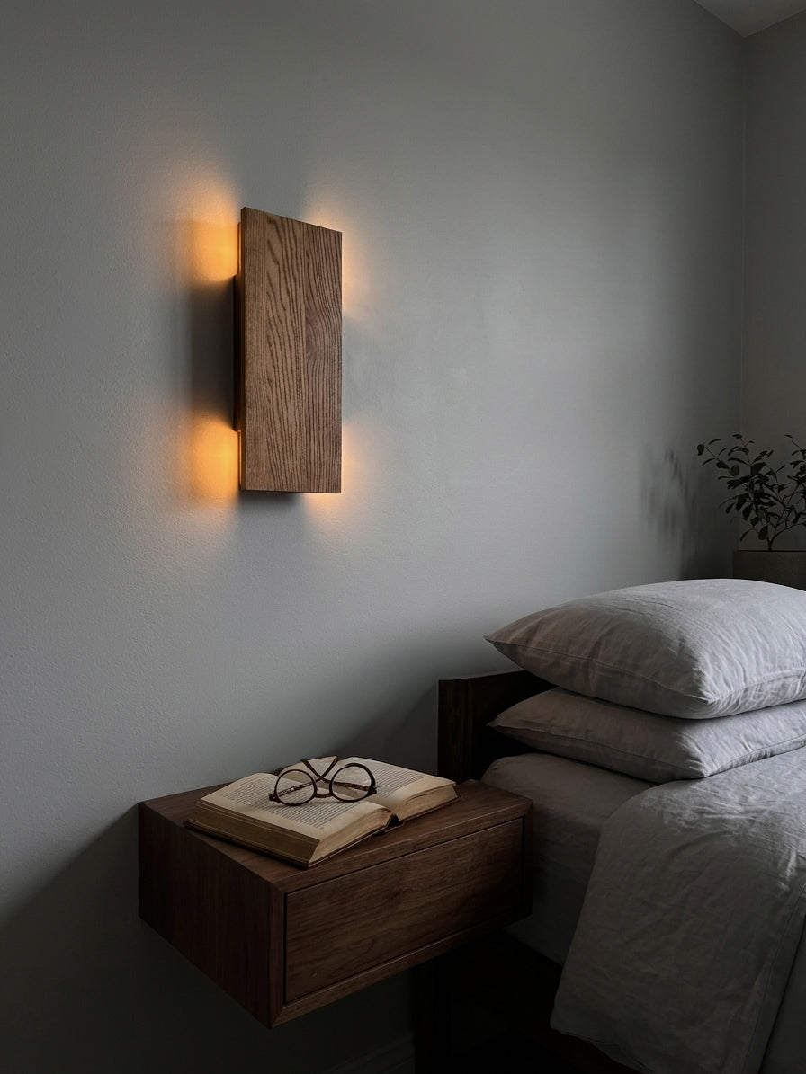 Handmade wood wall sconce with LED up-down light — photo 3