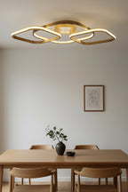 Square loop wood LED flush mount ceiling light — photo 3