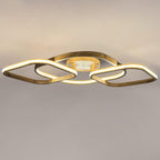 Square loop wood LED flush mount ceiling light