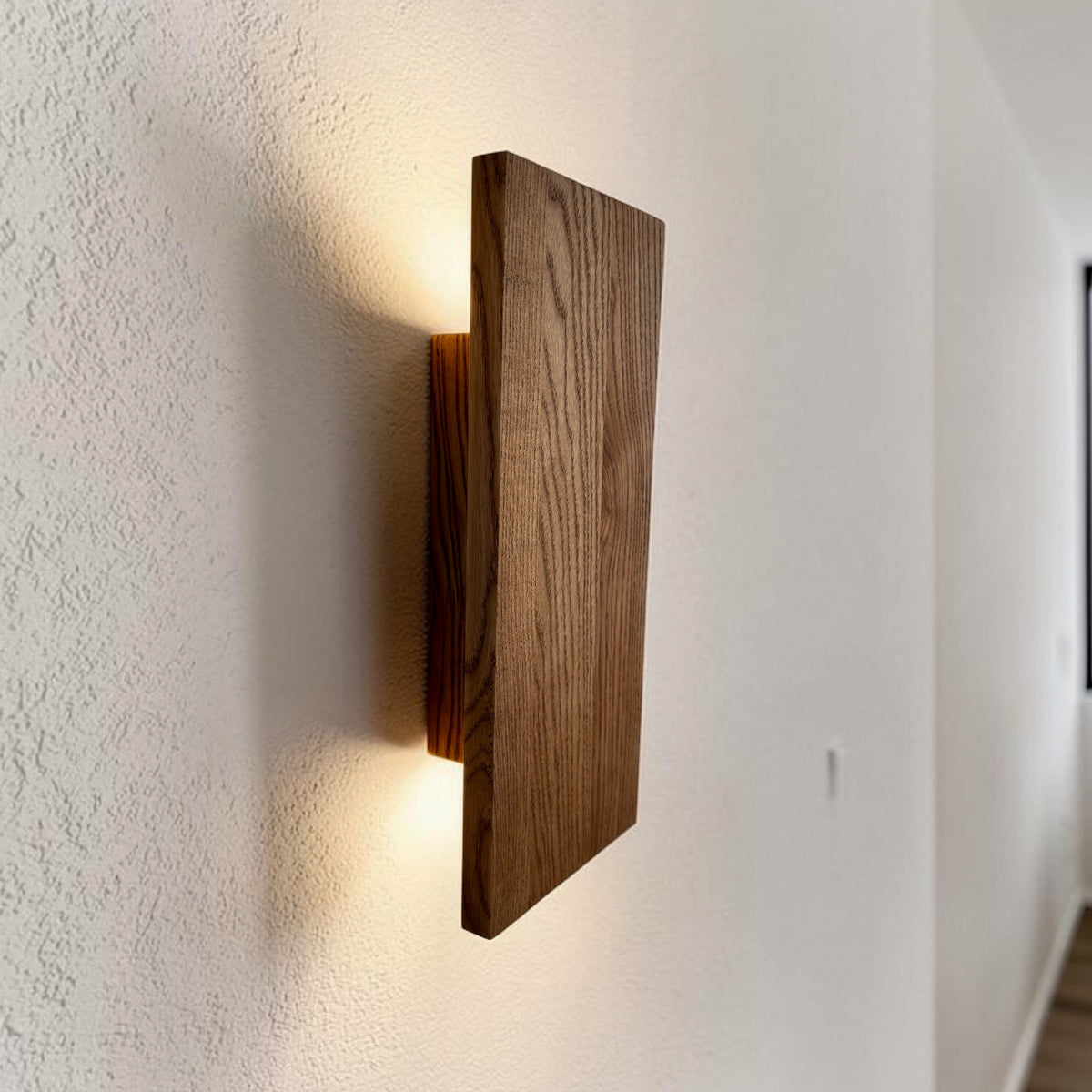 Handmade wood wall sconce with LED up-down light — photo 8