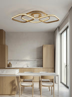 Square loop wood LED flush mount ceiling light — photo 10