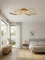 Square loop wood LED flush mount ceiling light — photo 7