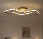 Square loop wood LED flush mount ceiling light — photo 2