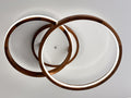 Double ring wood LED flush mount ceiling light, walnut — photo 8