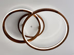 Double ring wood LED flush mount ceiling light, walnut — photo 8