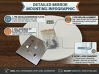 Handmade Wood Mirror with Shelf | Rustic Farmhouse Bathroom Vanity Decor | Round Frame, Custom Size
