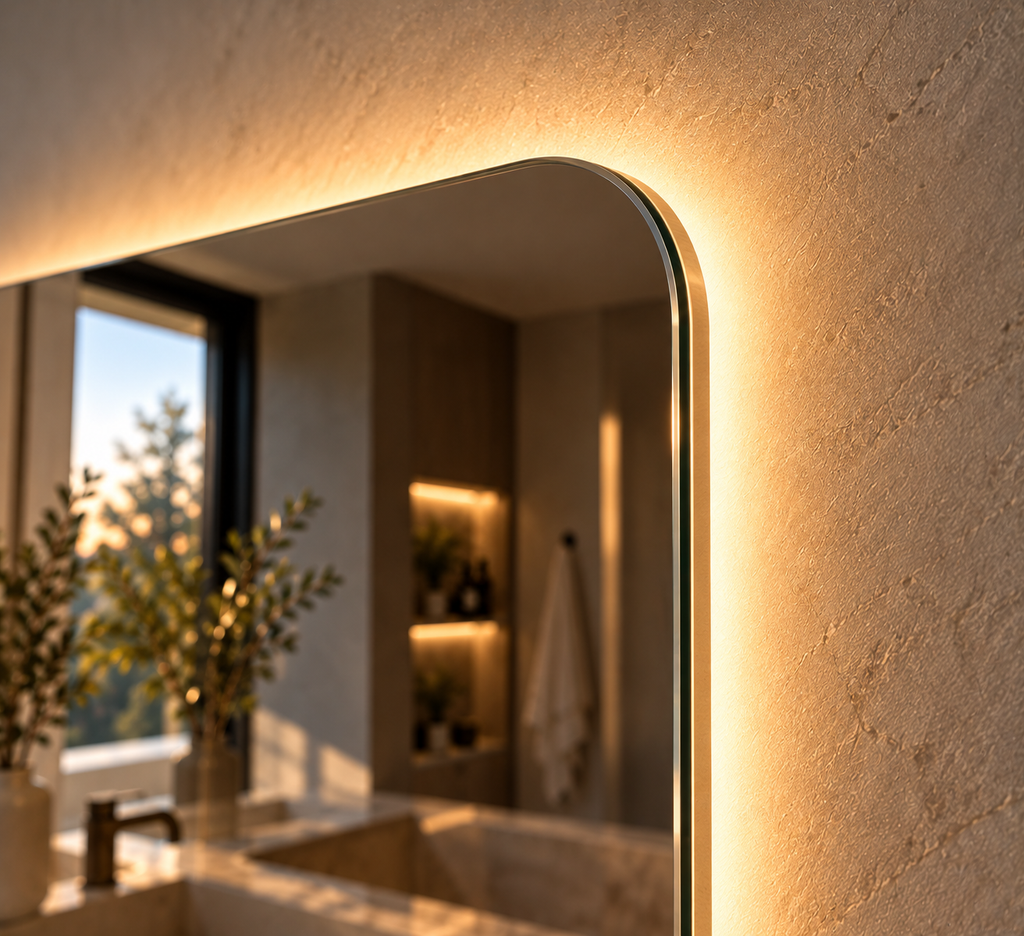 Rectangle Backlit LED Mirror, Frameless