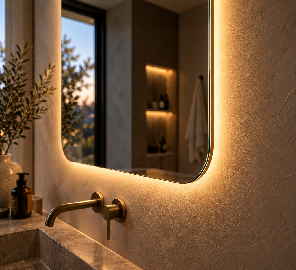 Rectangle Backlit LED Mirror, Frameless