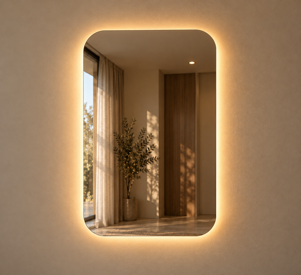 Rectangle Backlit LED Mirror, Frameless
