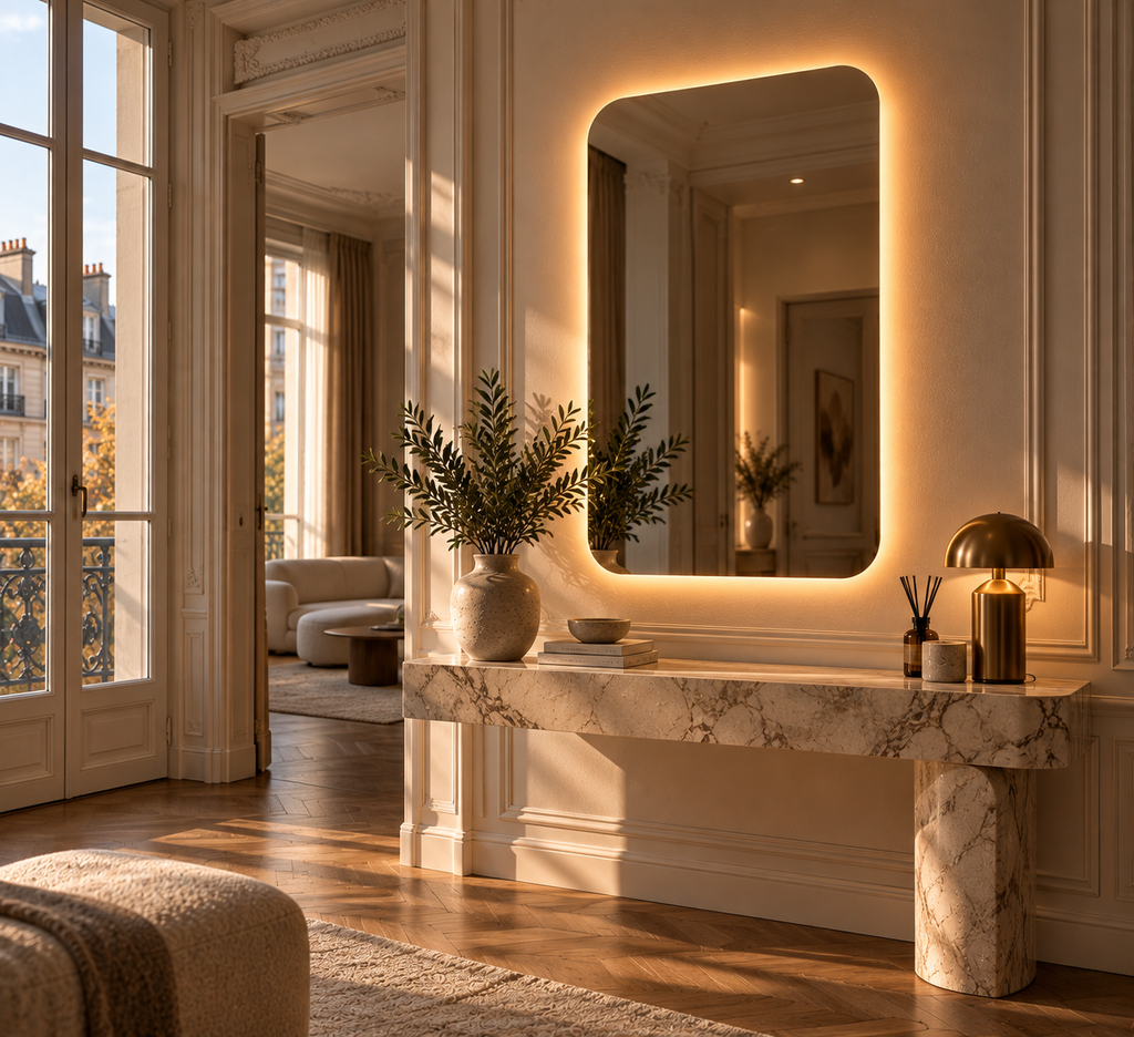 Rectangle Backlit LED Mirror, Frameless