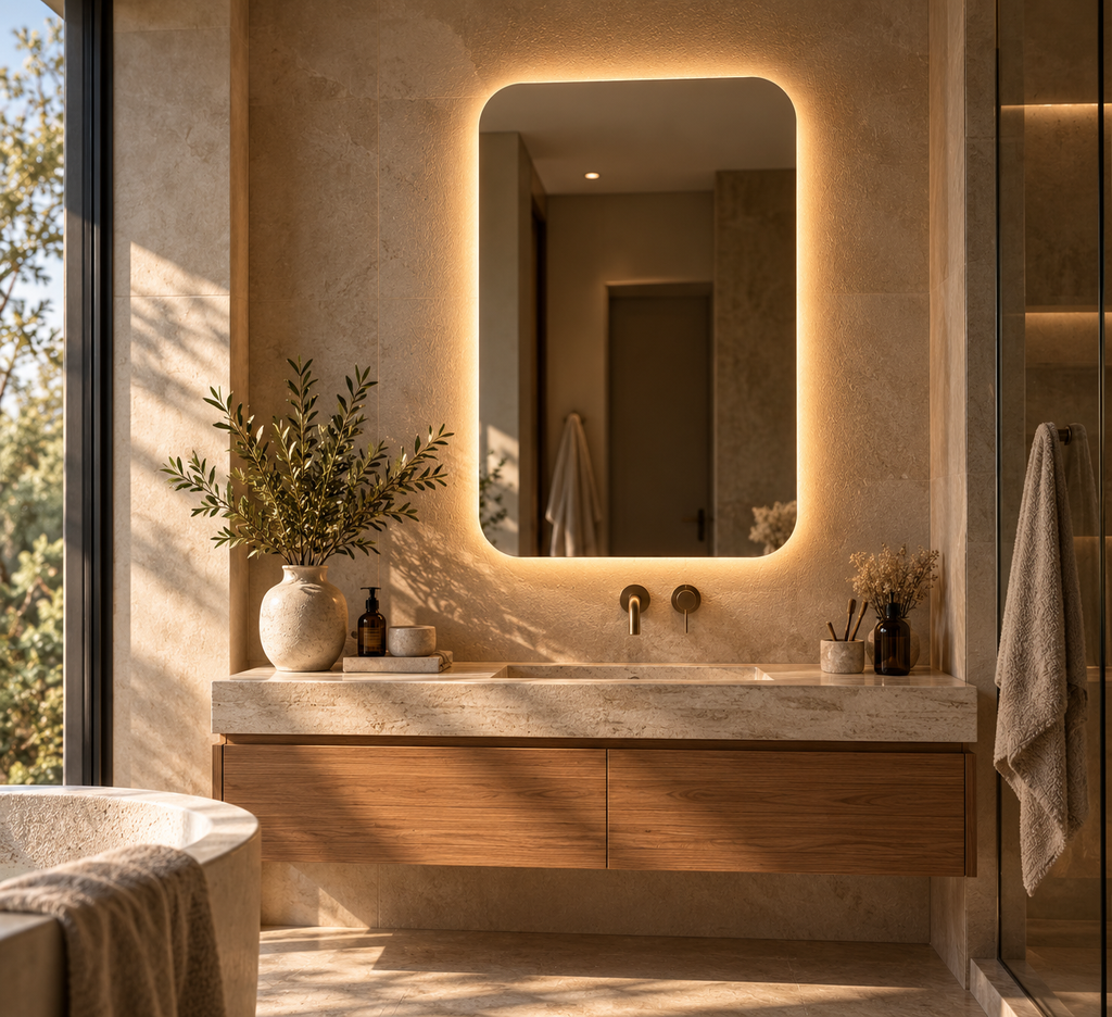 Rectangle Backlit LED Mirror, Frameless