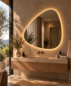 Asymmetrical Backlit LED Mirror, Frameless