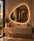 Asymmetrical Backlit LED Mirror, Frameless