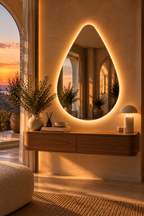 Teardrop Backlit LED Mirror, Frameless