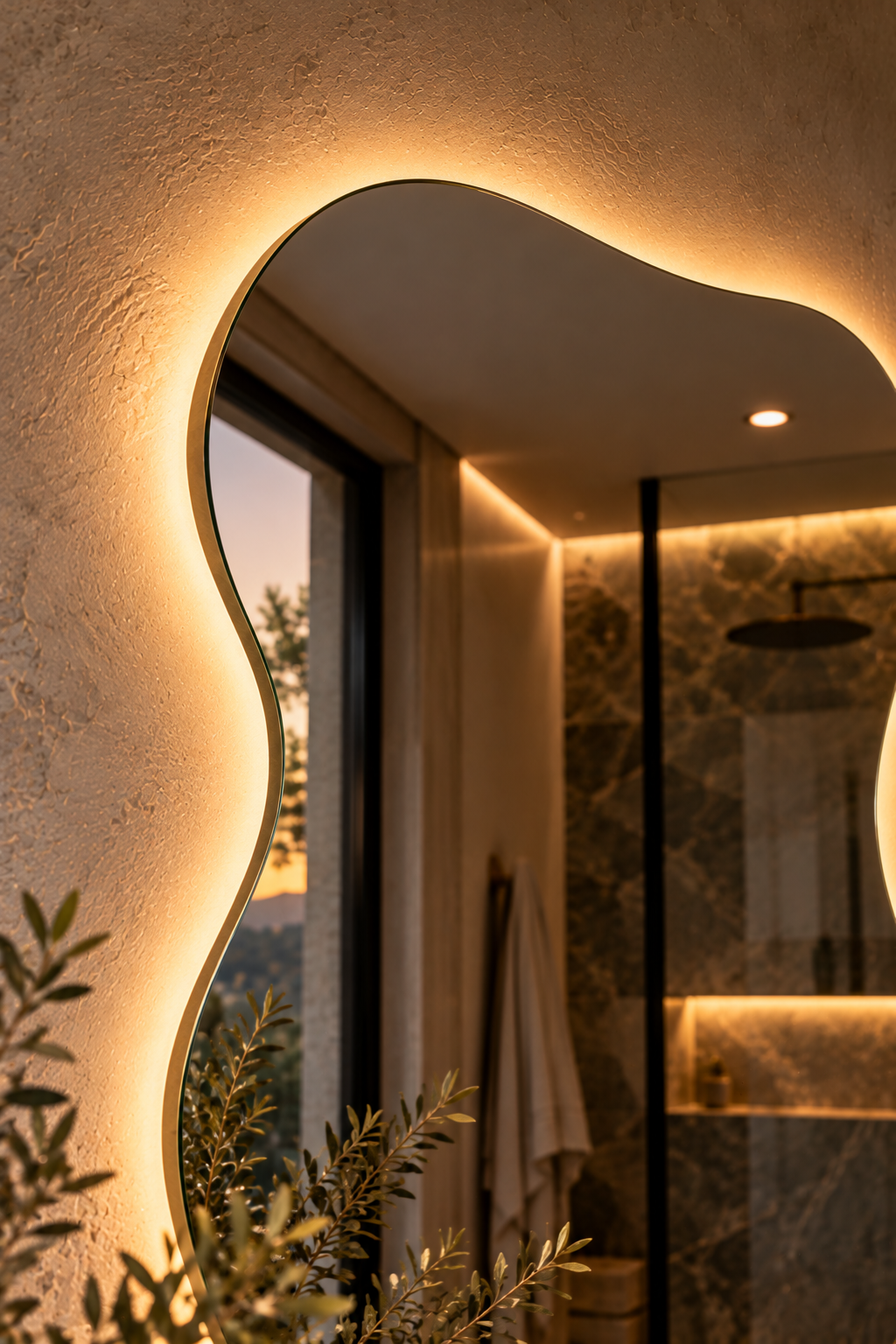 Blob Backlit LED Mirror, Frameless