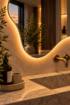 Blob Backlit LED Mirror, Frameless
