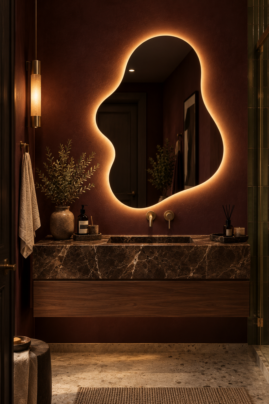 Blob Backlit LED Mirror, Frameless