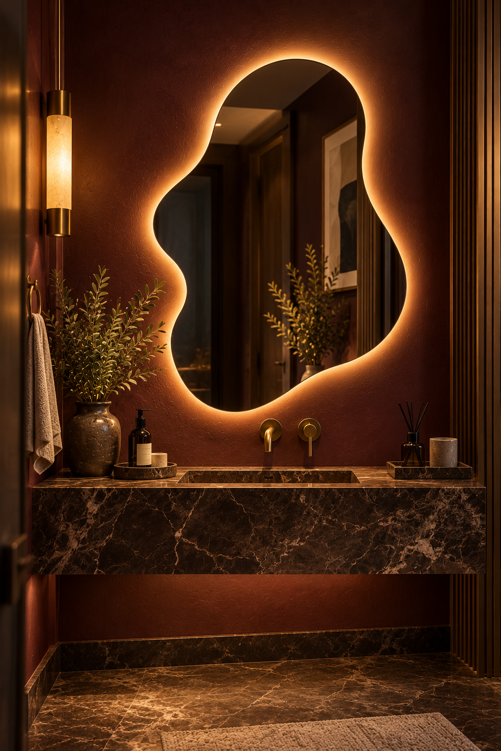 Blob Backlit LED Mirror, Frameless