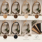 Asymmetric Wood Wall Mirror | Irregular Pebble Shape, Handmade Wabi-Sabi Decor
