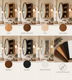 Round Medicine Cabinet with Mirror | Wood Mirror Cabinet, Wall Mounted Bathroom Storage