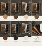 Wood Medicine Cabinet with Mirror | 2-Door Wall Mounted Bathroom Storage Cabinet