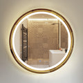 Handcrafted Wooden Round Mirror | Optional LED | Modern Home Decor, Custom Size