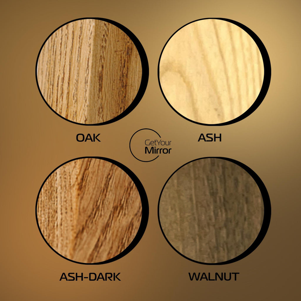 Handcrafted Wooden Round Mirror | Optional LED | Modern Home Decor, Custom Size