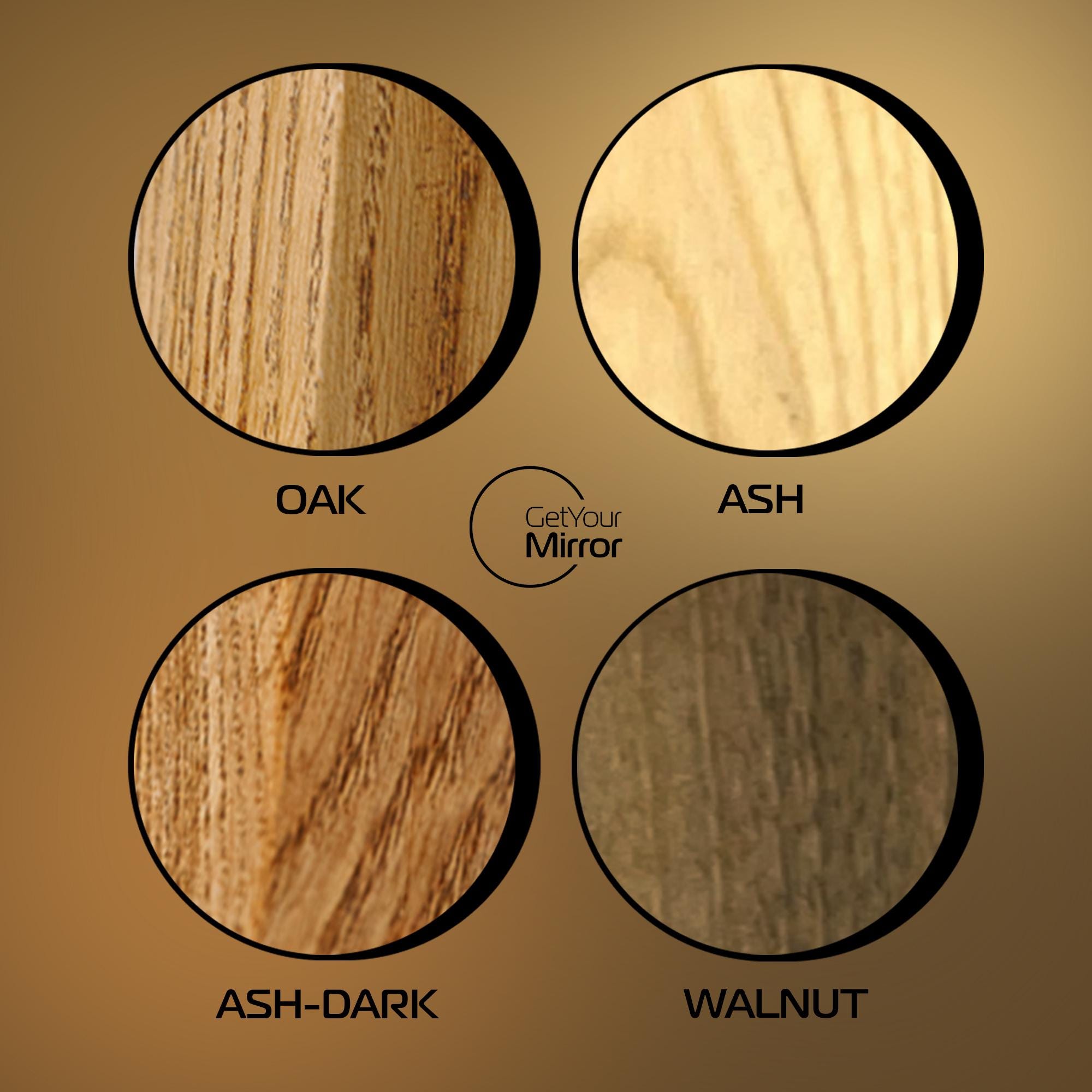 Rounded Rectangle Wood Wall Mirror – Solid Walnut, Oak or Ash | Custom Size, Bathroom-Safe Finish