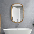 Rounded Rectangle Wood Wall Mirror – Solid Walnut, Oak or Ash | Custom Size, Bathroom-Safe Finish