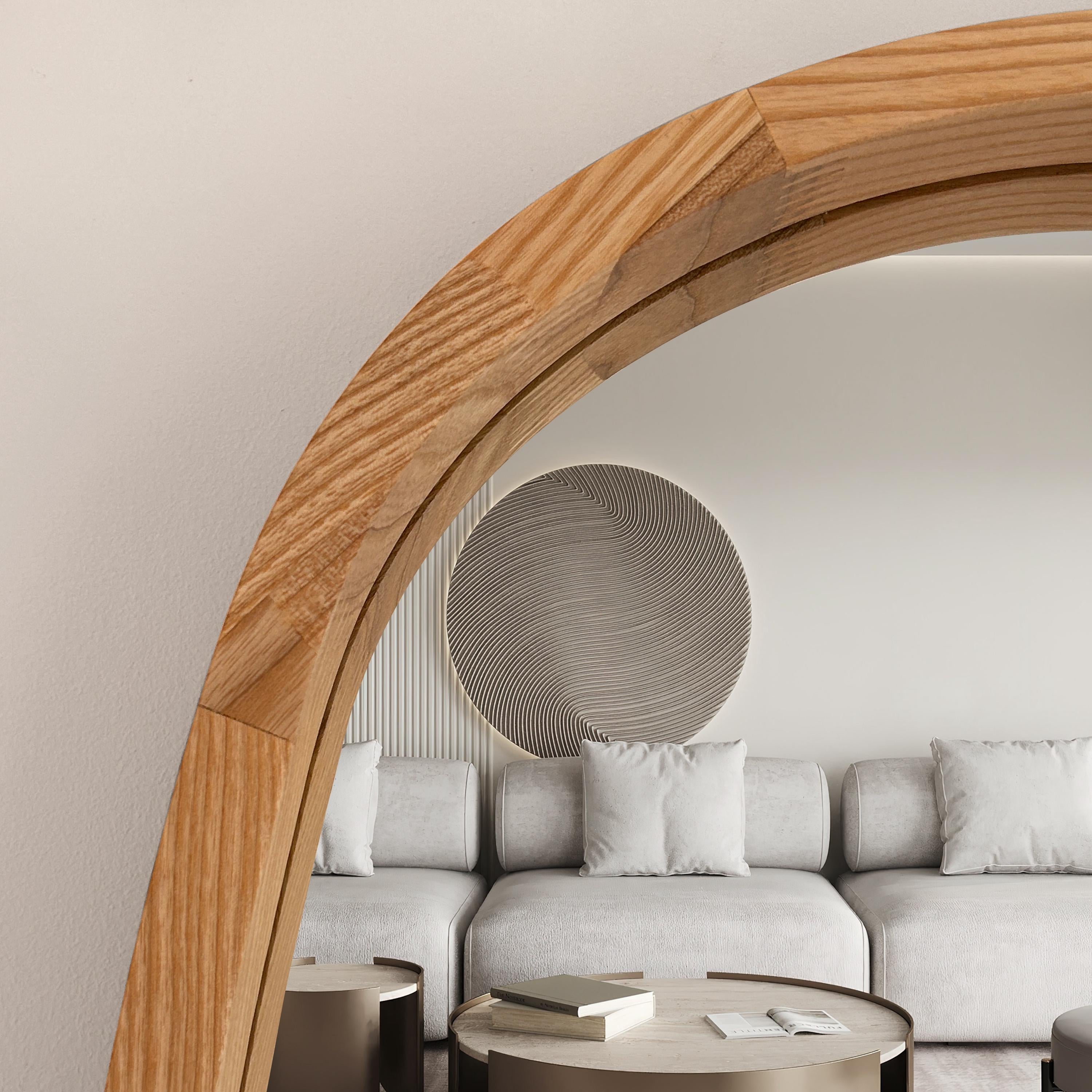 Rounded Rectangle Wood Wall Mirror – Solid Walnut, Oak or Ash | Custom Size, Bathroom-Safe Finish