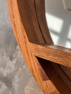 Close-up of the shelf joint in solid oak