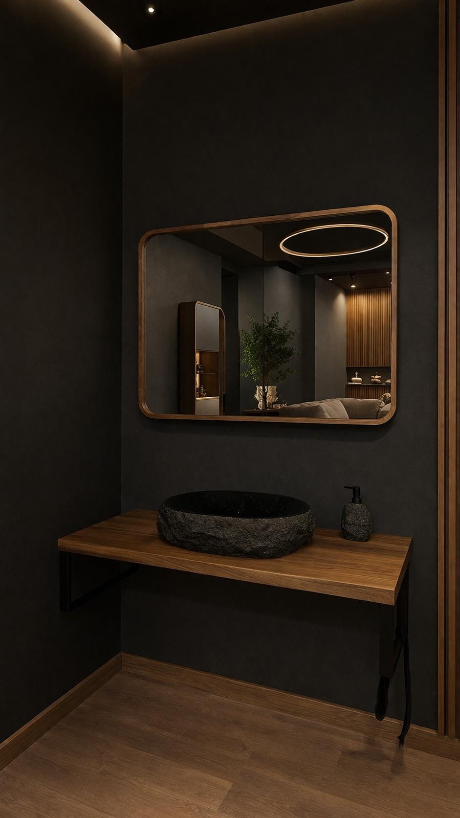 Wood Medicine Cabinet with Mirror | 2-Door Wall Mounted Bathroom Storage Cabinet