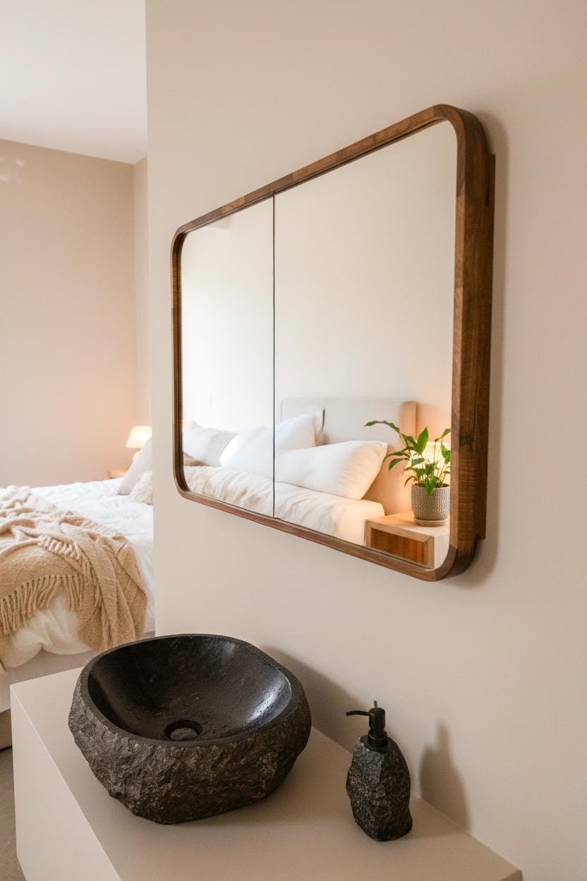 Wood Medicine Cabinet with Mirror | 2-Door Wall Mounted Bathroom Storage Cabinet