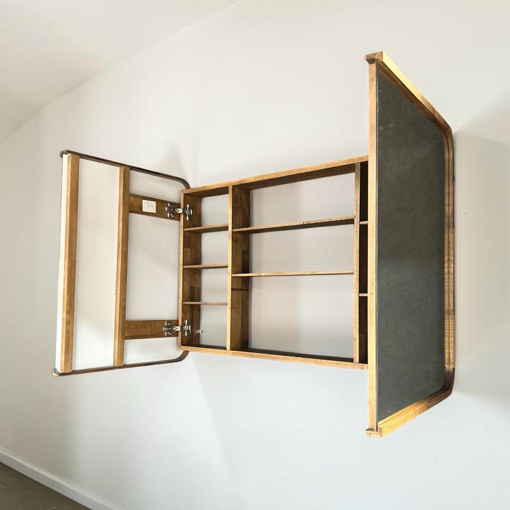 Wood Medicine Cabinet with Mirror | 2-Door Wall Mounted Bathroom Storage Cabinet